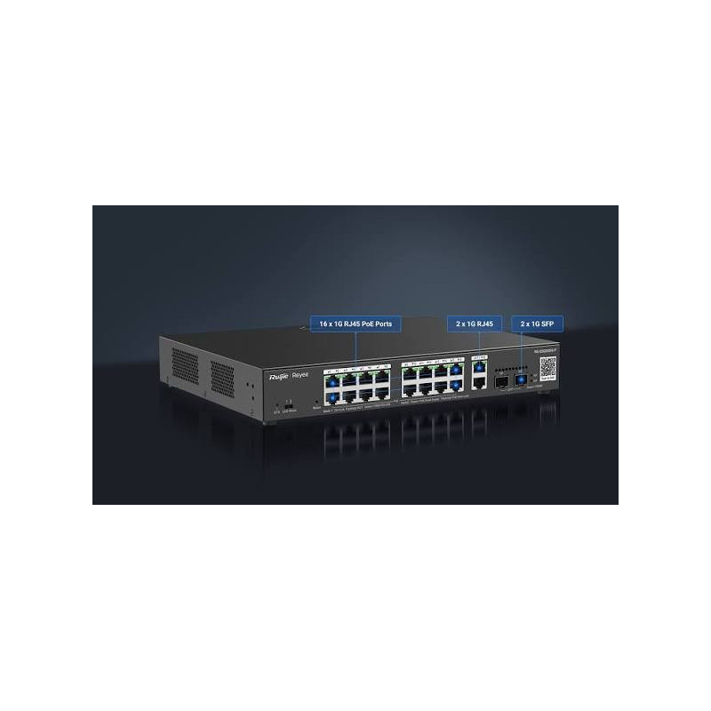 SWITCH RUIJIE RG-ES220GS-P 20-Port 16 PoE+ 2 RJ45 Ports et 2 SFP