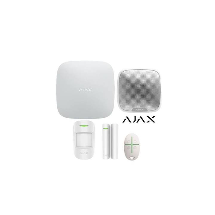 Ajax HubKit – Kit alarme sans fil complet avec Hub, détecteurs et télécommande, blanc (AJ-HUBKIT-W)