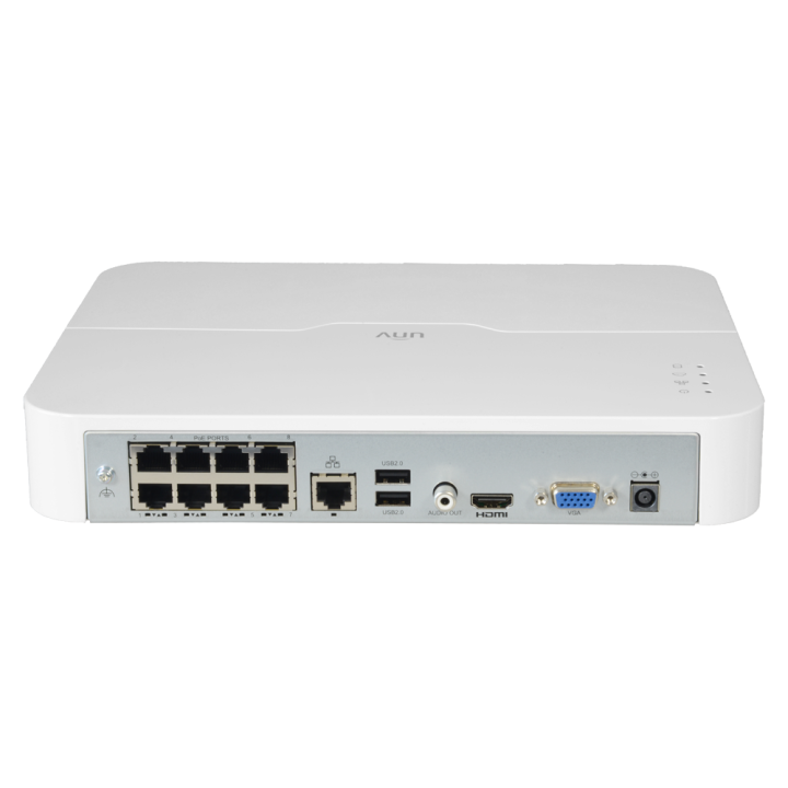 Uniview – Enregistreur NVR 8 voies, 8 ports PoE, 1 disque dur (NVR301-08LS3-P8)