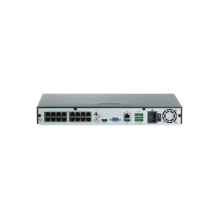 Uniview – Enregistreur NVR 16 voies, 16 ports PoE, 2 disques durs, IA (NVR302-16B-P16-IQ)