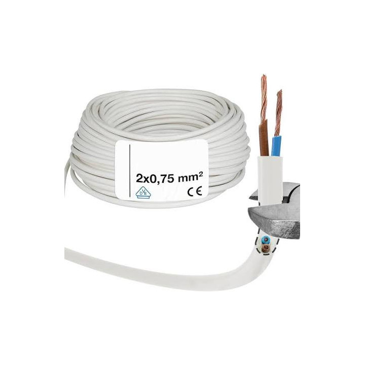 Câble souple 2 × 0,75 mm² (prix au mètre)