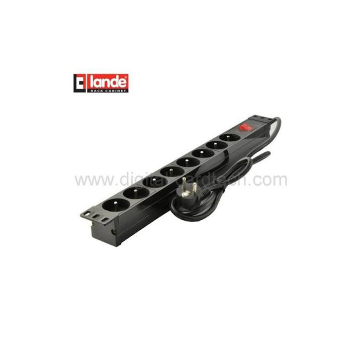 Bandeau électrique 19" 8 prises avec interrupteur – Tunisie