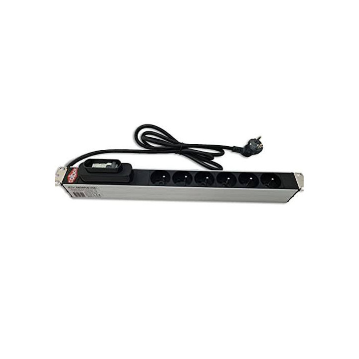 Bandeau électrique 19" 6 prises avec disjoncteur – Tunisie